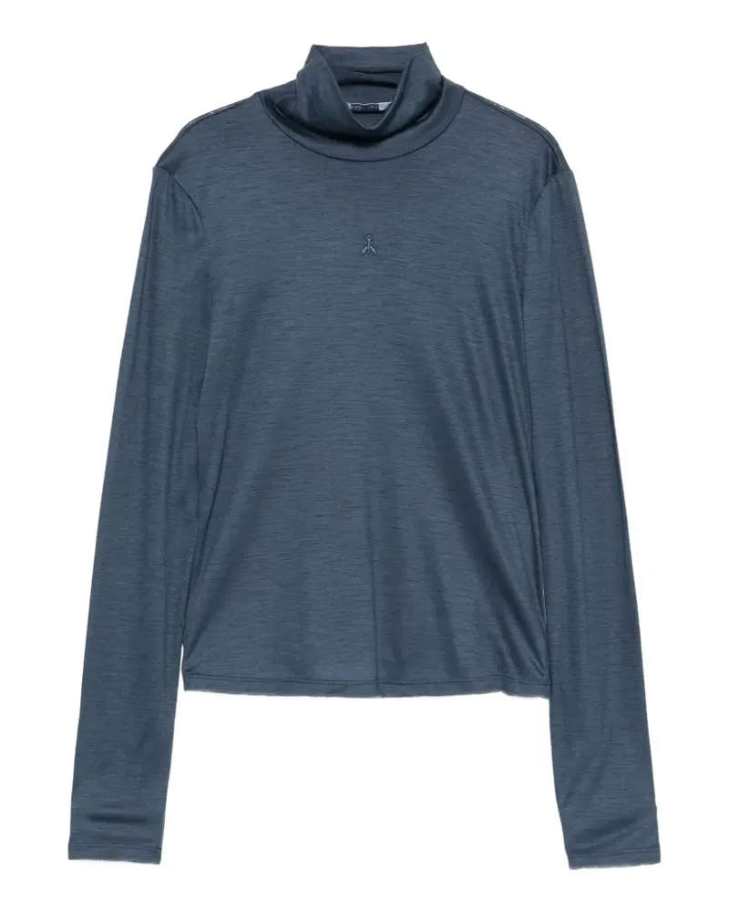 Patrizia Pepe Rollkragenpullover mit Fly-Stickerei - Blau Blau