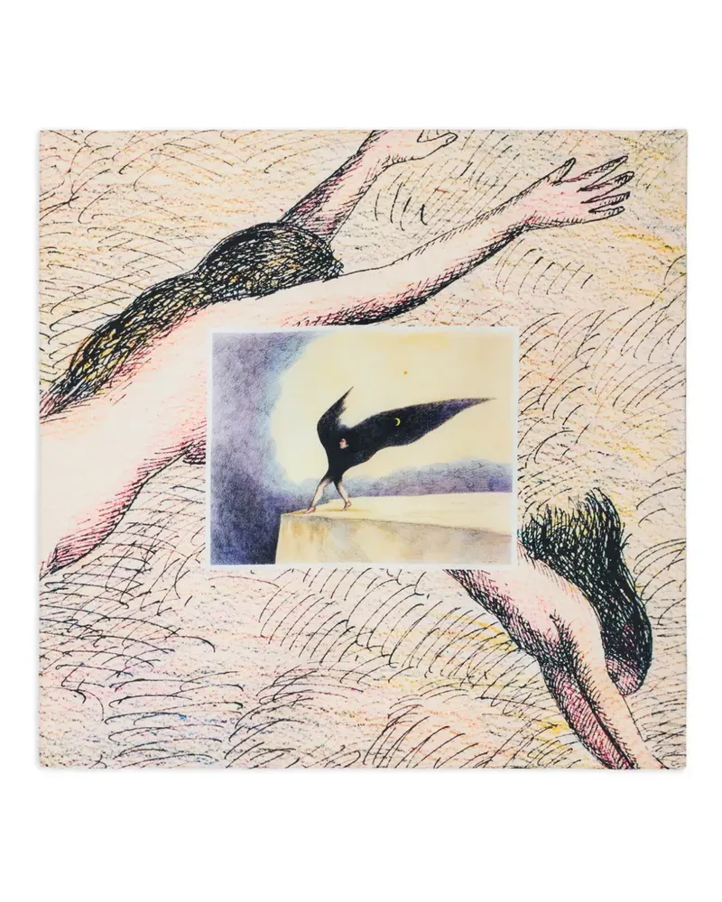 Christophe Lemaire x Roland Topor La Nuit 1972 Seidenschal - Nude Nude