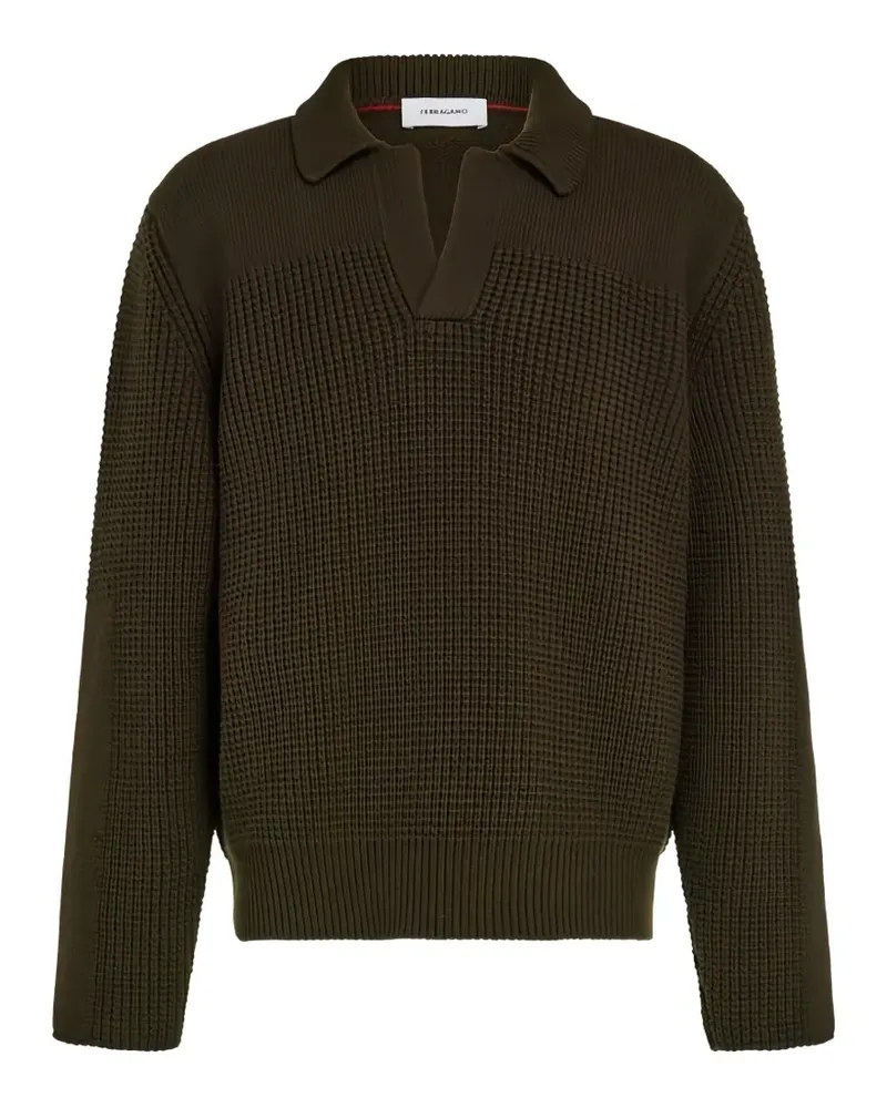 Ferragamo Strickpullover mit Polokragen - Grün Grün