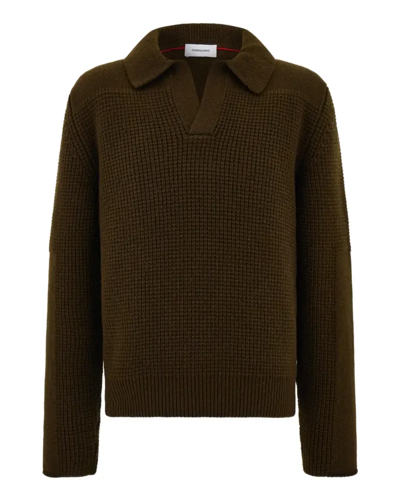 Ferragamo knitted sweater with polo collar - Grün Grün