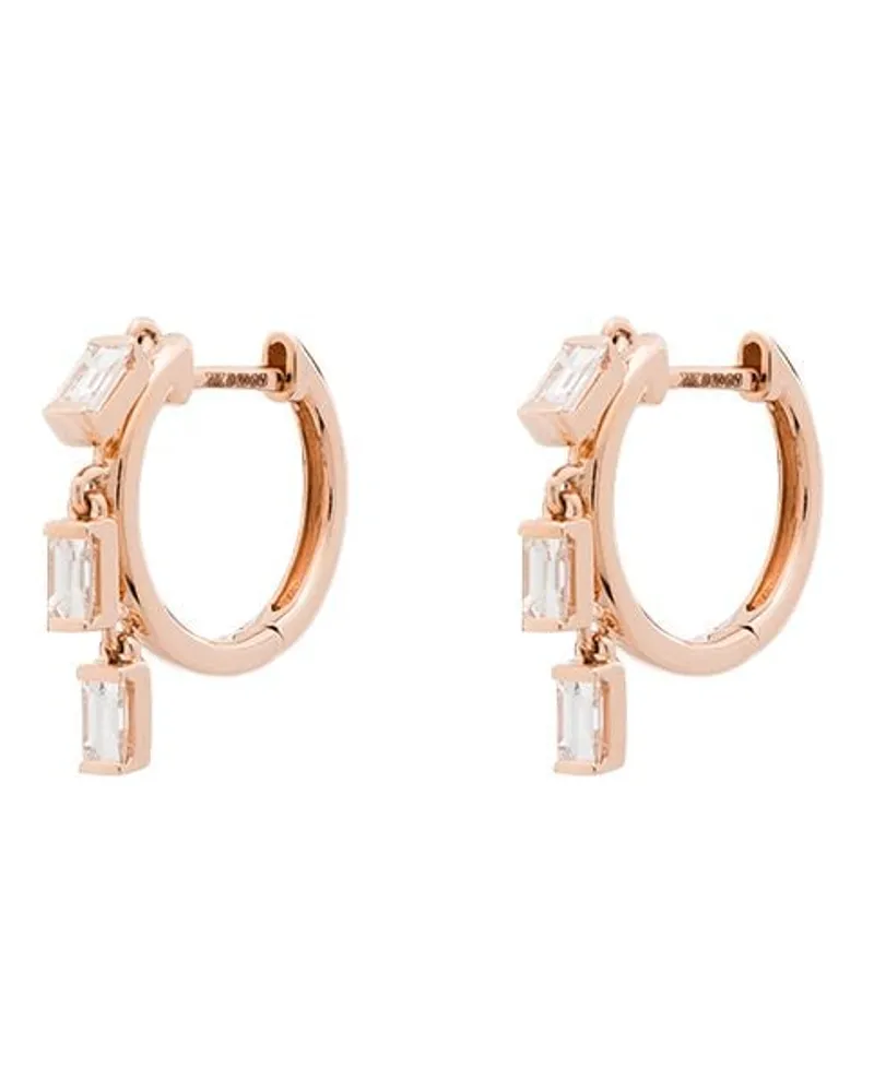 ANITA KO 18kt Goldcreolen mit Diamanten im Baguetteschliff - Rosa Rosa