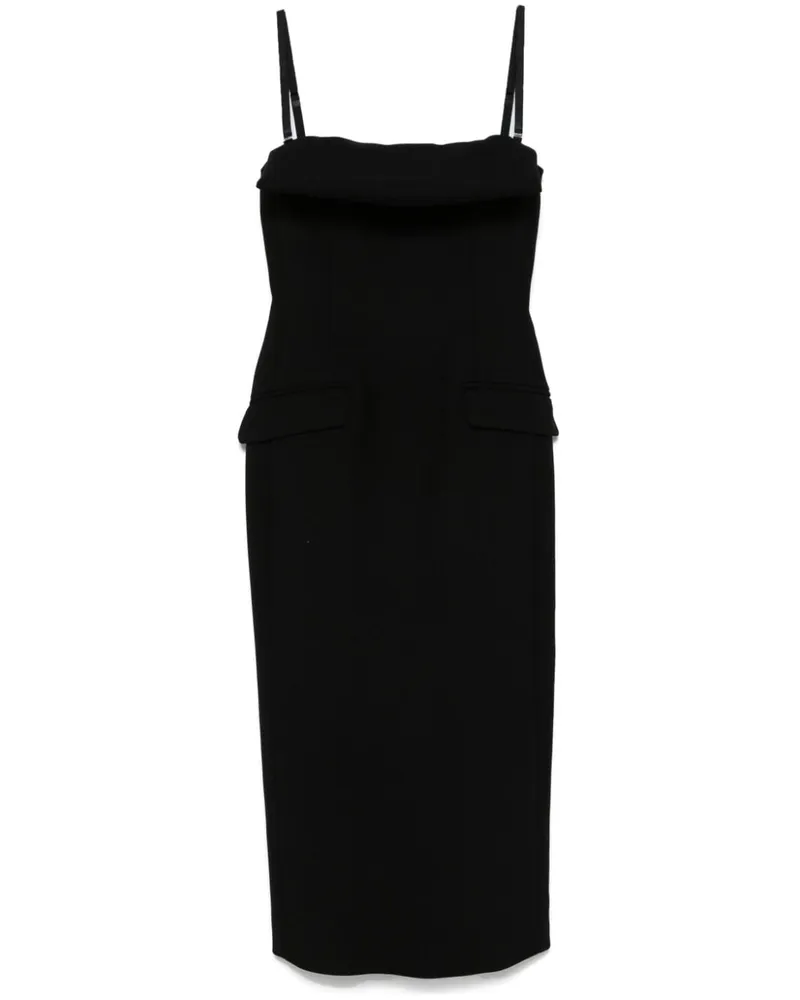 SPORTMAX Midikleid mit umgeschlagenen Kanten - Schwarz Schwarz