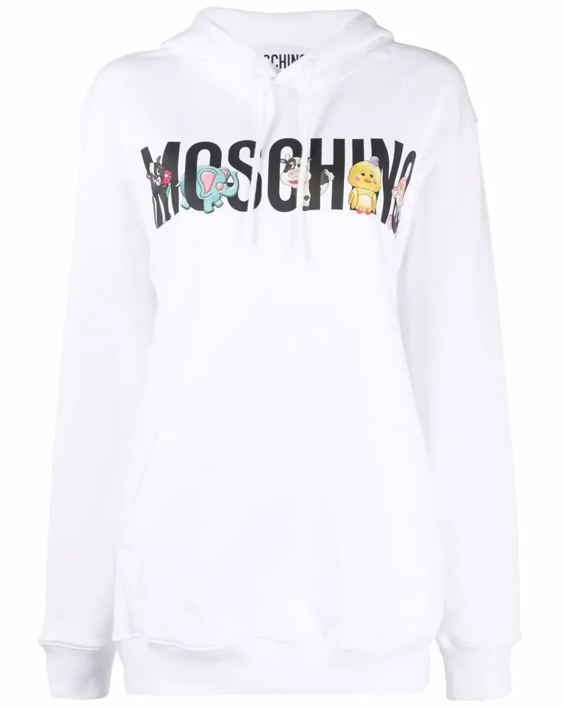 Moschino Hoodie mit Logo-Print - Weiß Weiß