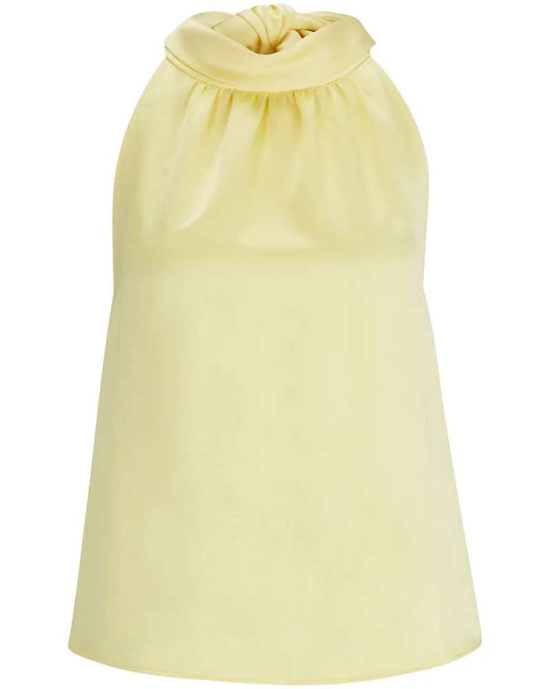 HUGO BOSS Neckholder-Bluse aus Satin - Gelb Gelb