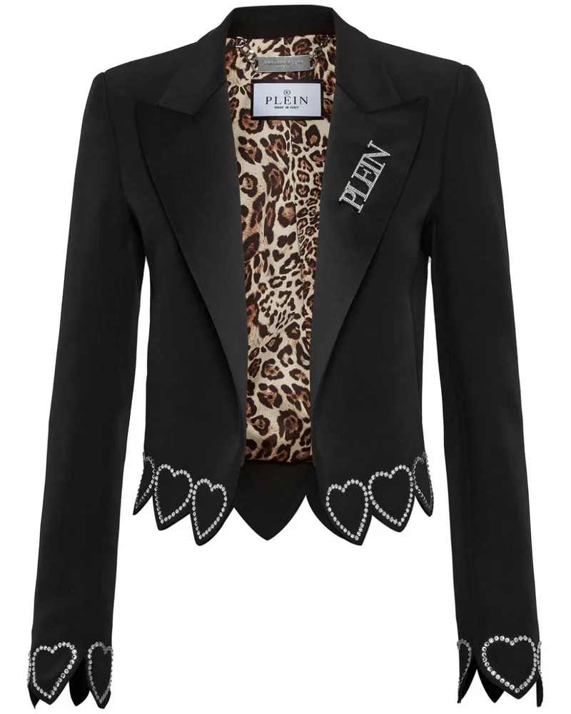 Philipp Plein Blazer mit Herzverzierung - Schwarz Schwarz