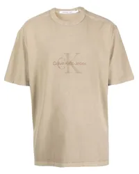 Calvin Klein T-Shirt mit Logo-Stickerei Nude