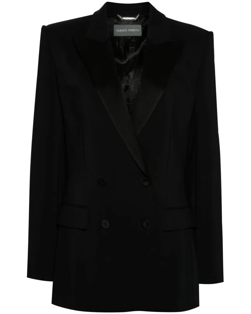 Alberta Ferretti Doppelreihiger Blazer - Schwarz Schwarz