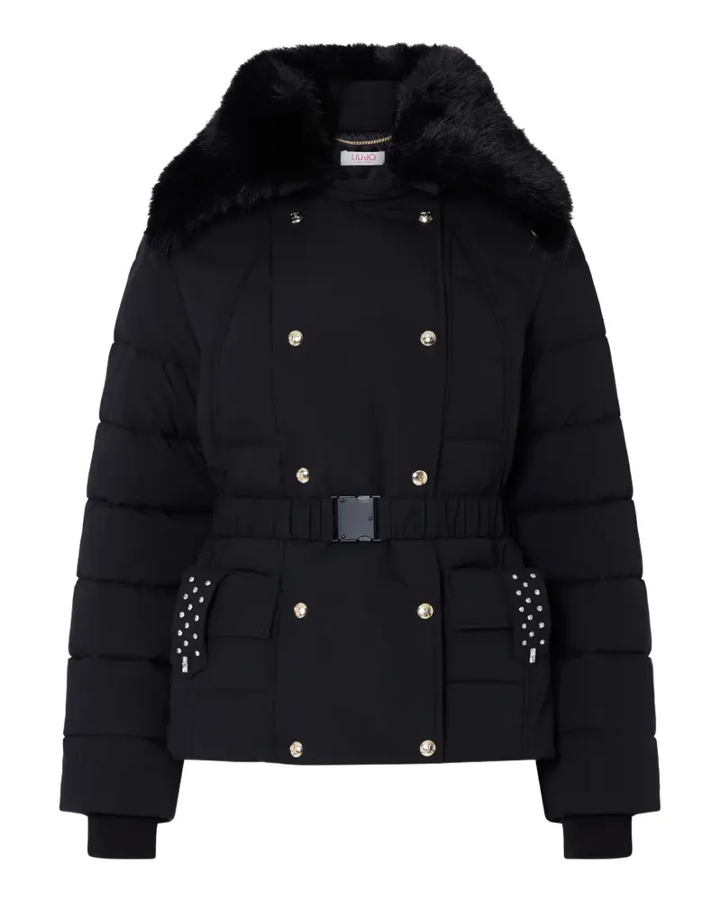 Liu Jo padded jacket with belt - Schwarz Schwarz