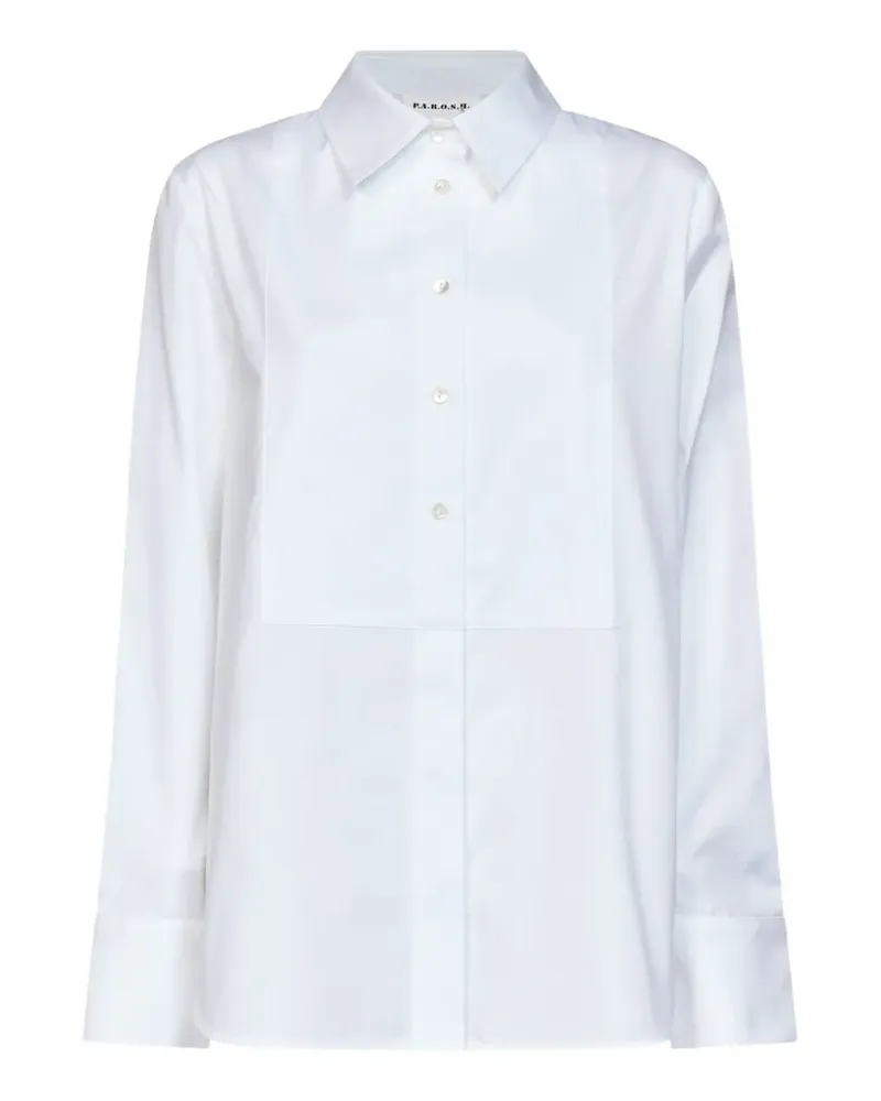 P.A.R.O.S.H. P.A.R.O H. panelled long-sleeve shirt - Weiß Weiß
