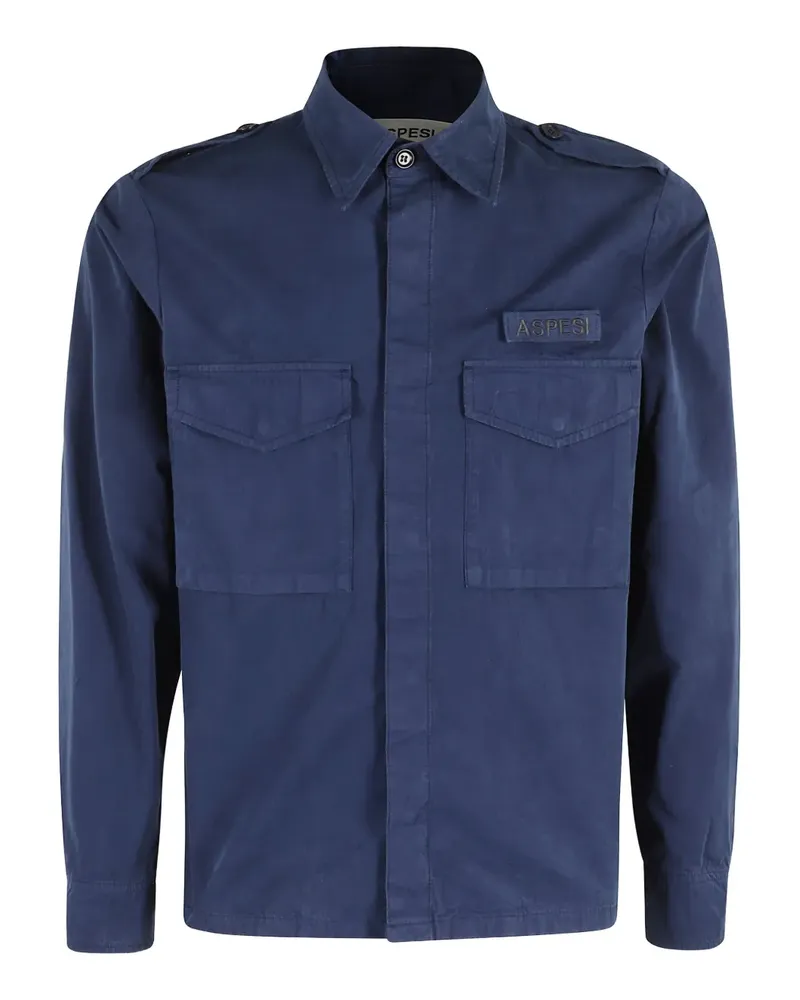 ASPESI Klassische Hemdjacke - Blau Blau