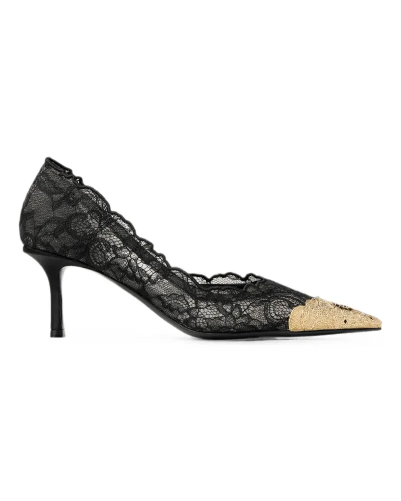 Jimmy Choo Faiz 65 black and vintage-gold lace pumps with metal-lace detail - Schwarz Schwarz