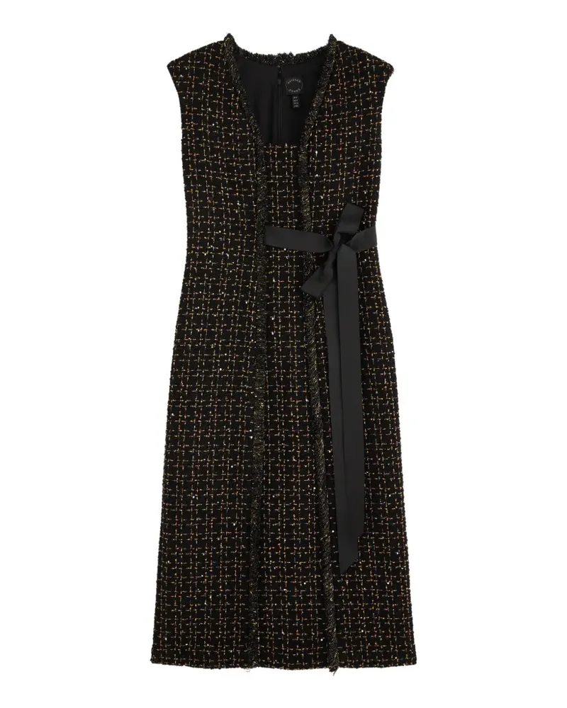 Huishan Zhang Shade bow-embellished tweed midi dress - Schwarz Schwarz