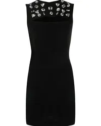 Dsquared2 Schulterfreies Kleid mit Kristallen Schwarz