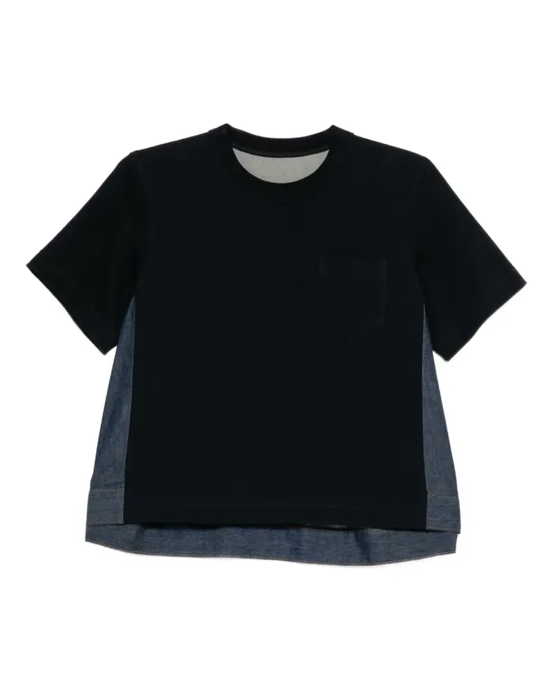 Sacai Denim x Cotton T-Shirt - Blau Blau