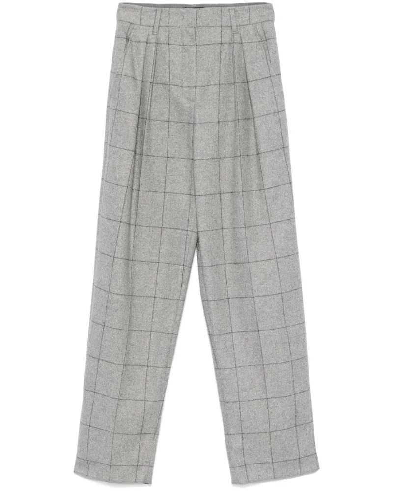 Emporio Armani Karierte Hose mit Bundfalten - Grau Grau