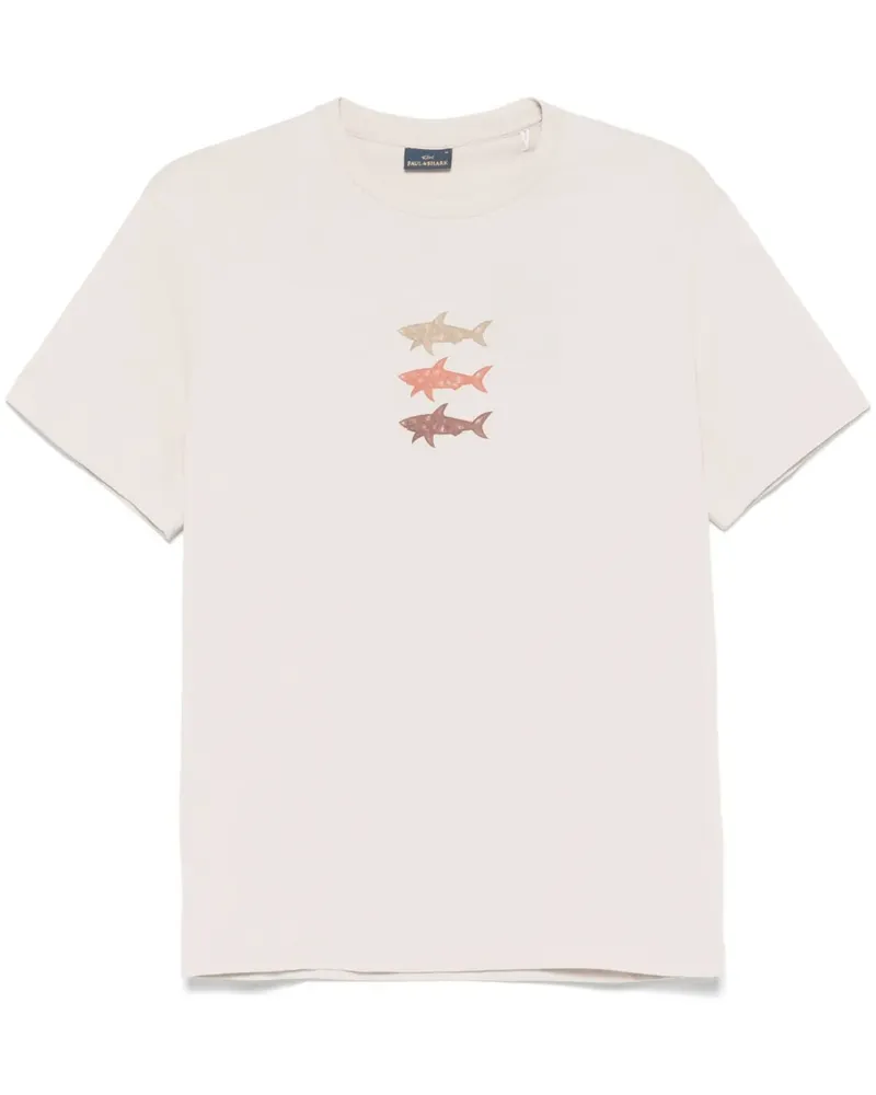 Paul & Shark T-Shirt mit Hai-Print - Nude Nude