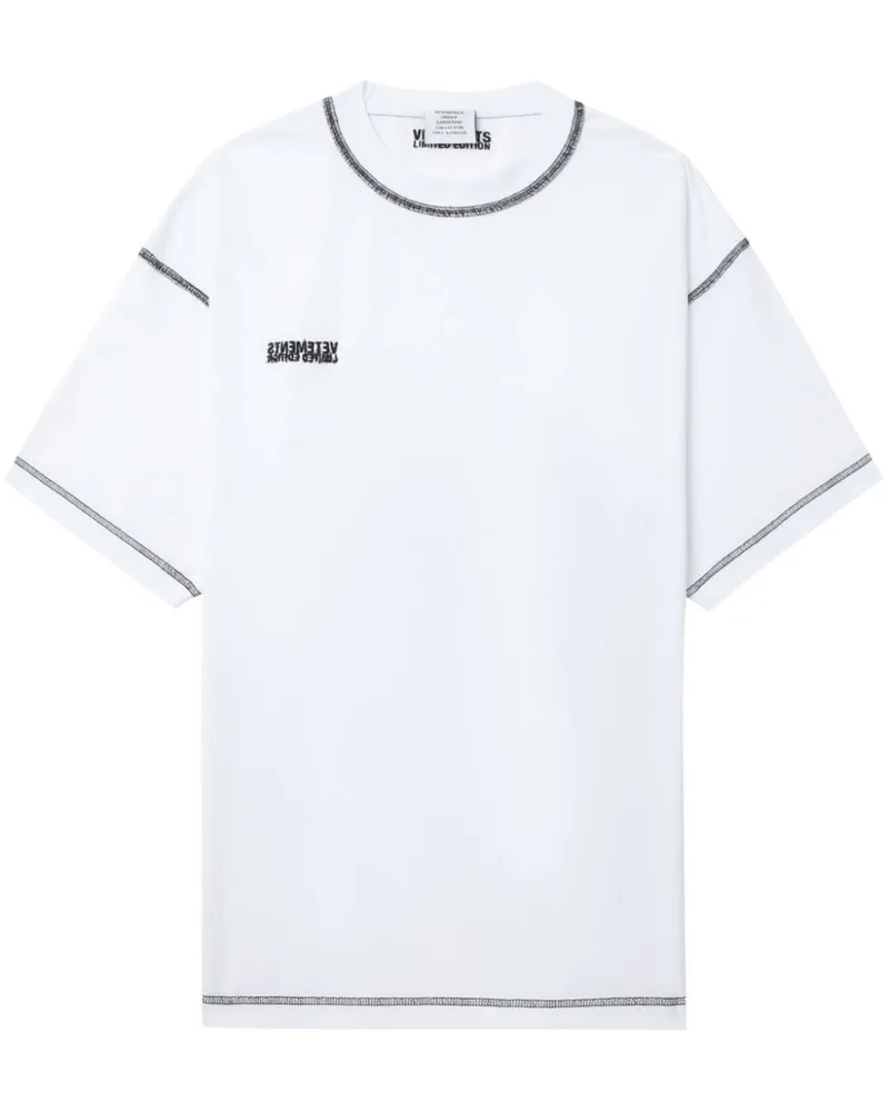 VETEMENTS T-Shirt mit Kontrastnähten - Weiß Weiß