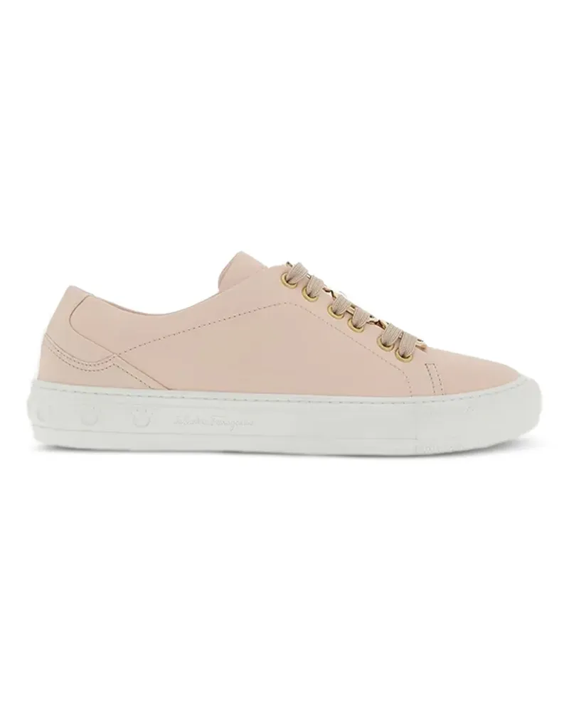 Ferragamo Gancini-plaque leather sneakers - Rosa Rosa