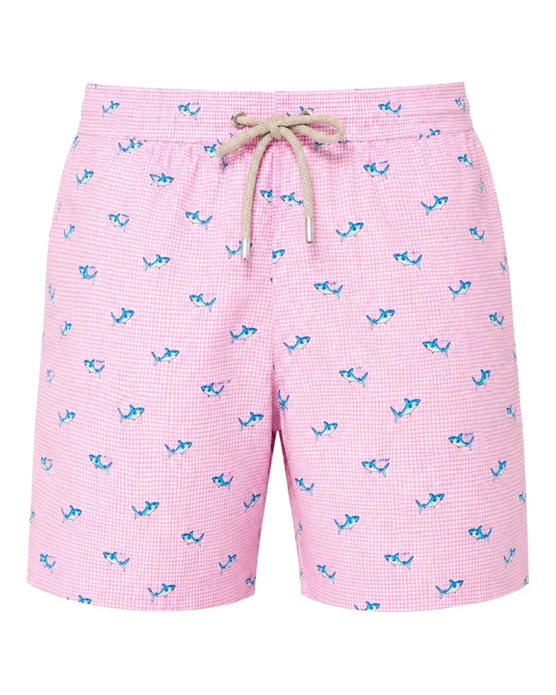 MC2 Saint Barth Badeshorts mit Hai-Print - Rosa Rosa