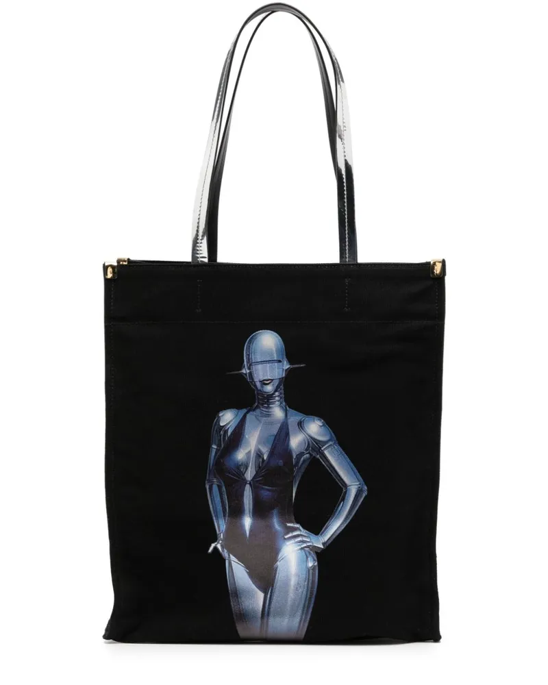 Stella McCartney x Sorayama Shopper mit grafischem Print Schwarz