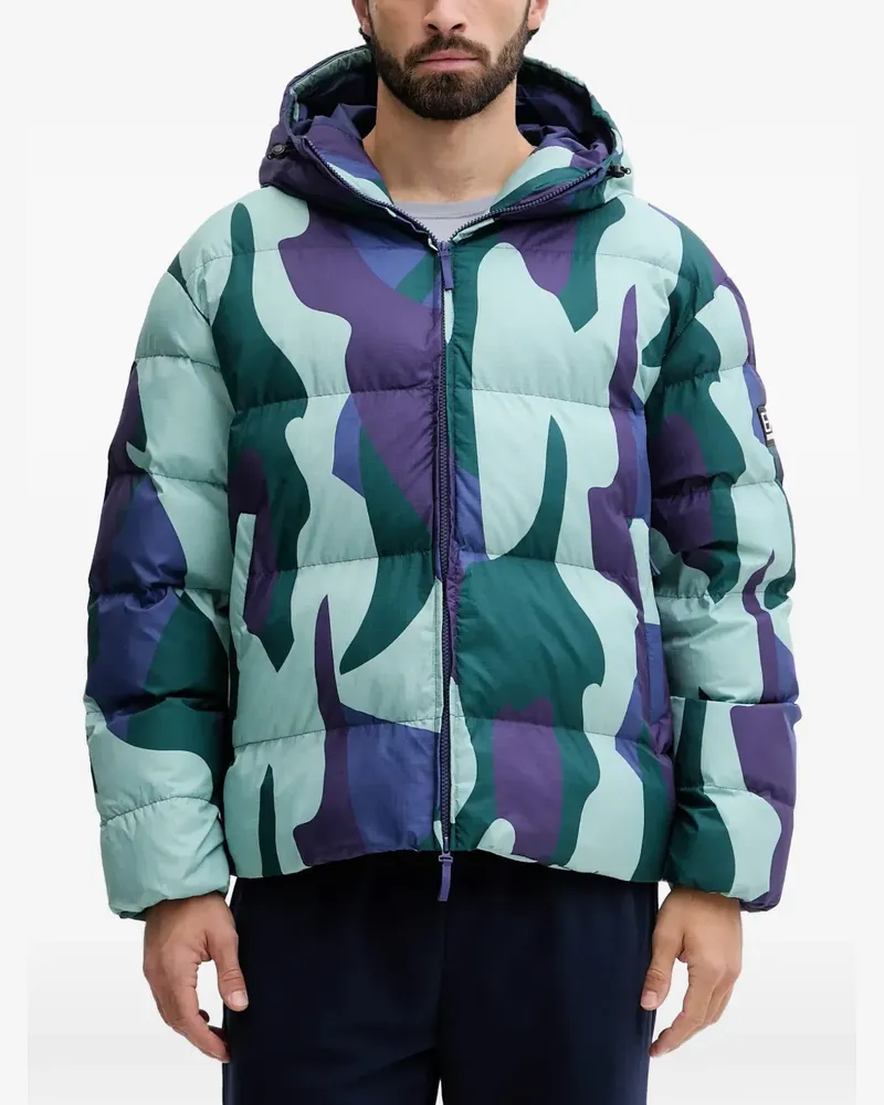 EA7 Kapuzenjacke mit Camouflage-Print - Blau Blau