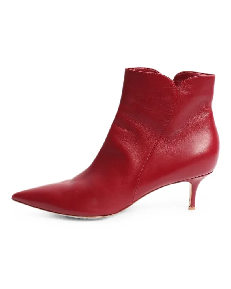 Gianvito Rossi pointed-toe kitten-heel ankle boots - Rot Rot