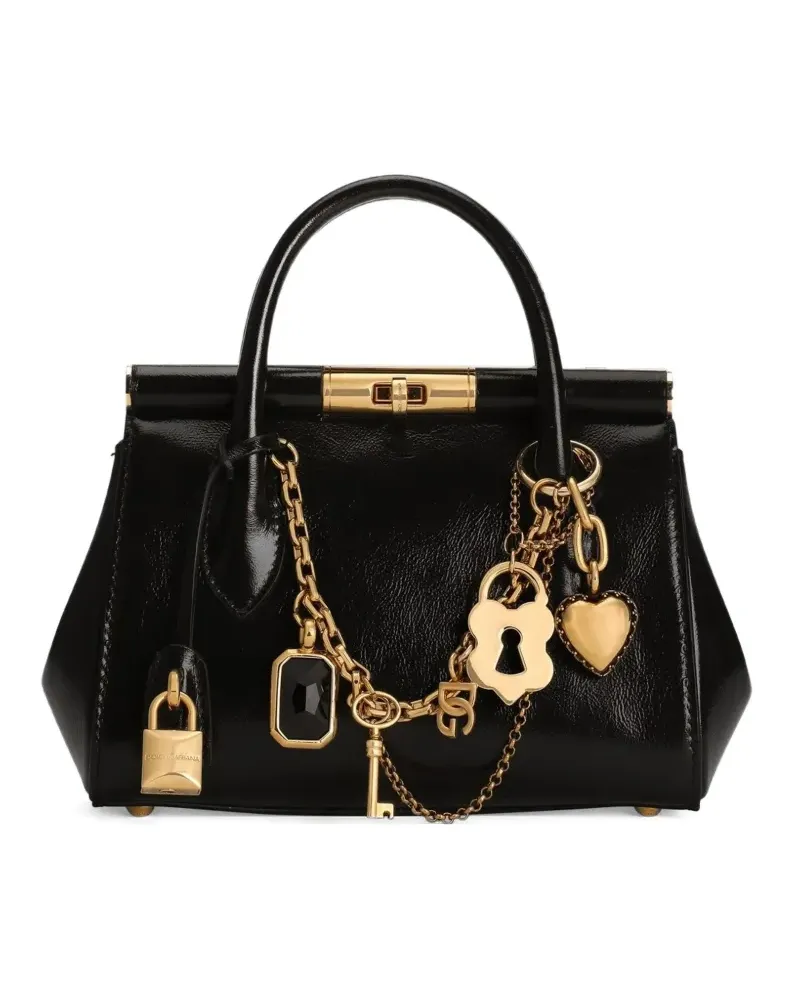 Dolce & Gabbana mini charm-detail tote bag - Schwarz Schwarz