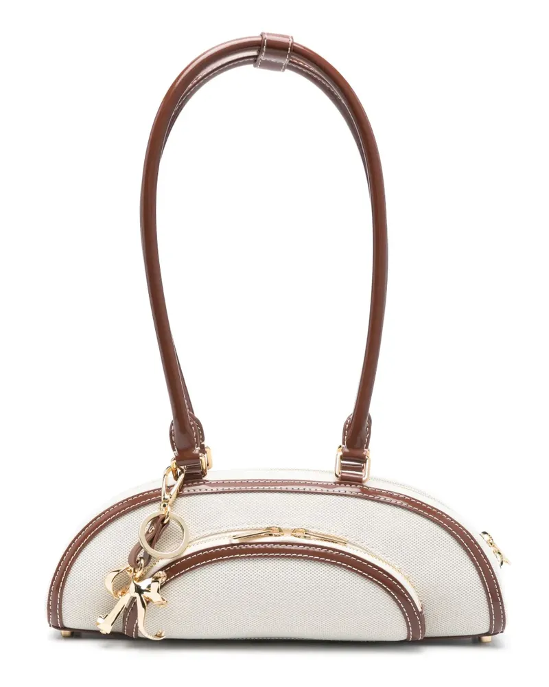 Self-Portrait Schultertasche mit GG-Muster - Nude Nude