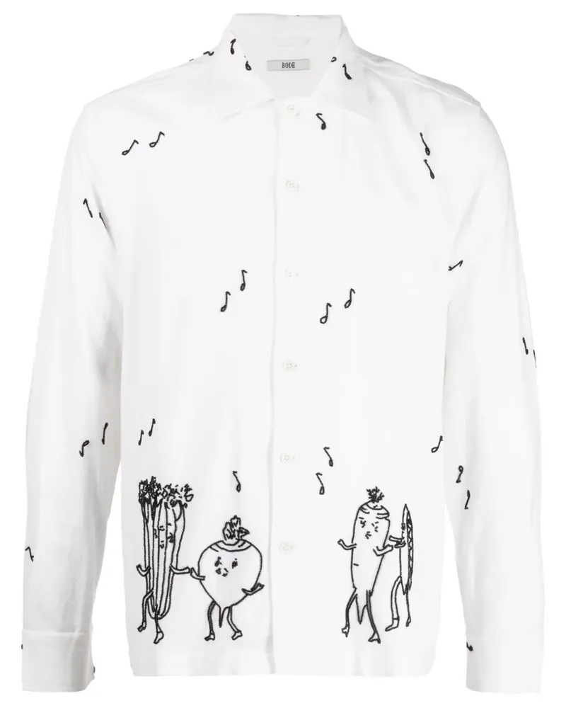 BODE Hemd mit Zierperlen - Weiß Weiß