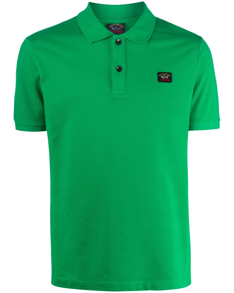 Paul & Shark Poloshirt mit Logo-Patch - Grün Grün