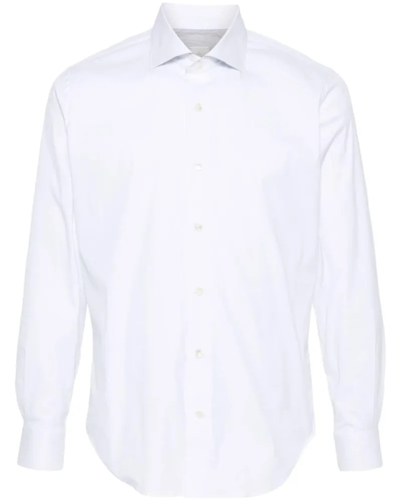 Eleventy Hemd aus Popeline - Weiß Weiß
