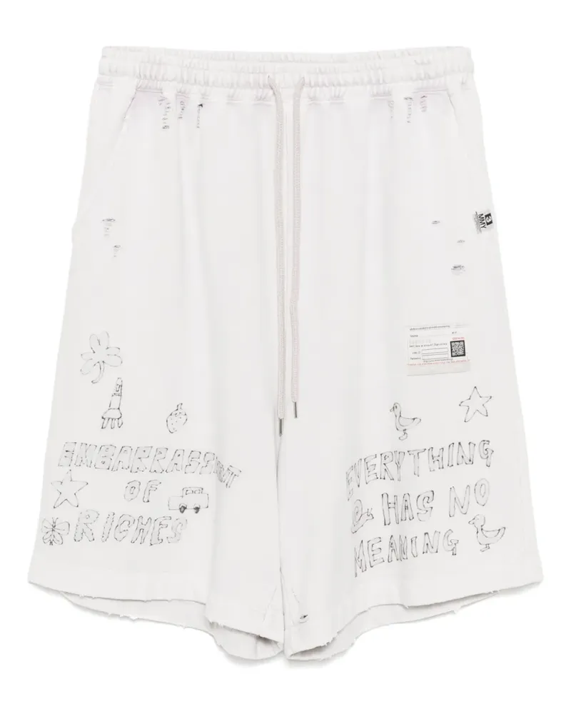 MIHARAYASUHIRO Shorts mit ausgeblichenem Graffiti-Print - Rosa Rosa