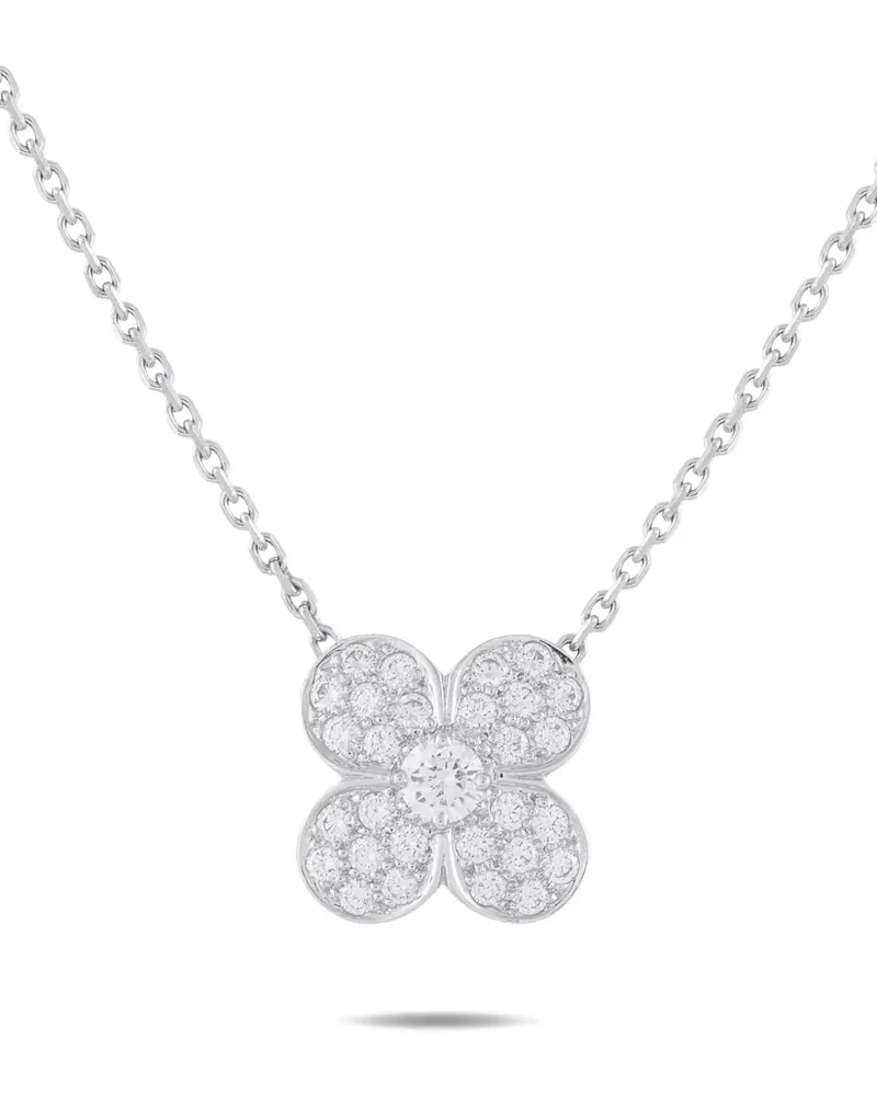 Van Cleef & Arpels 18K white gold Trefle diamond necklace - Silber Silber