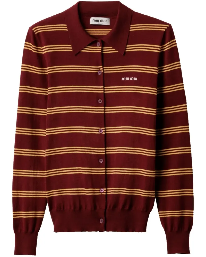 Miu Miu Gestreifter Cardigan - Rot Rot