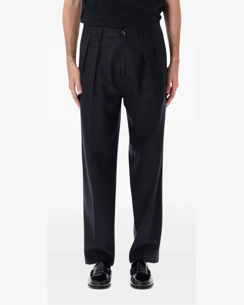 nine:inthe:morning Kai Straight-Leg-Hose mit Falten - Blau Blau