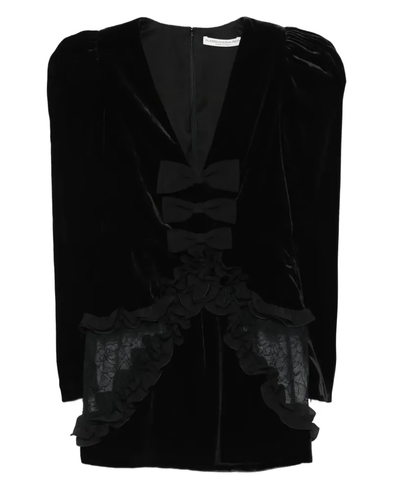 Alessandra Rich Minikleid aus Samt - Schwarz Schwarz
