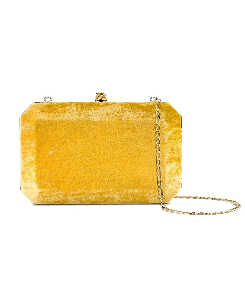 Tyler Ellis medium Perry crushed-velvet clutch bag - Gelb Gelb