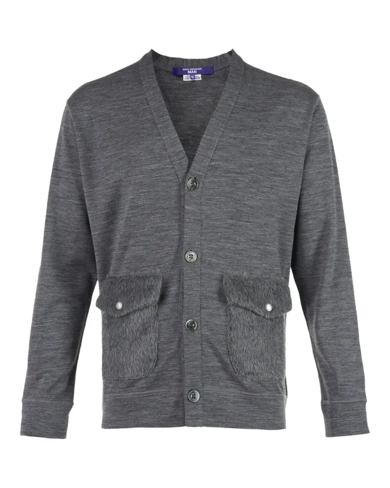 Junya Watanabe faux-fur pocket cardigan - Grau Grau