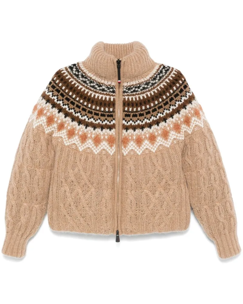 Moncler Steppjacke mit Jacquardmuster - Braun Braun