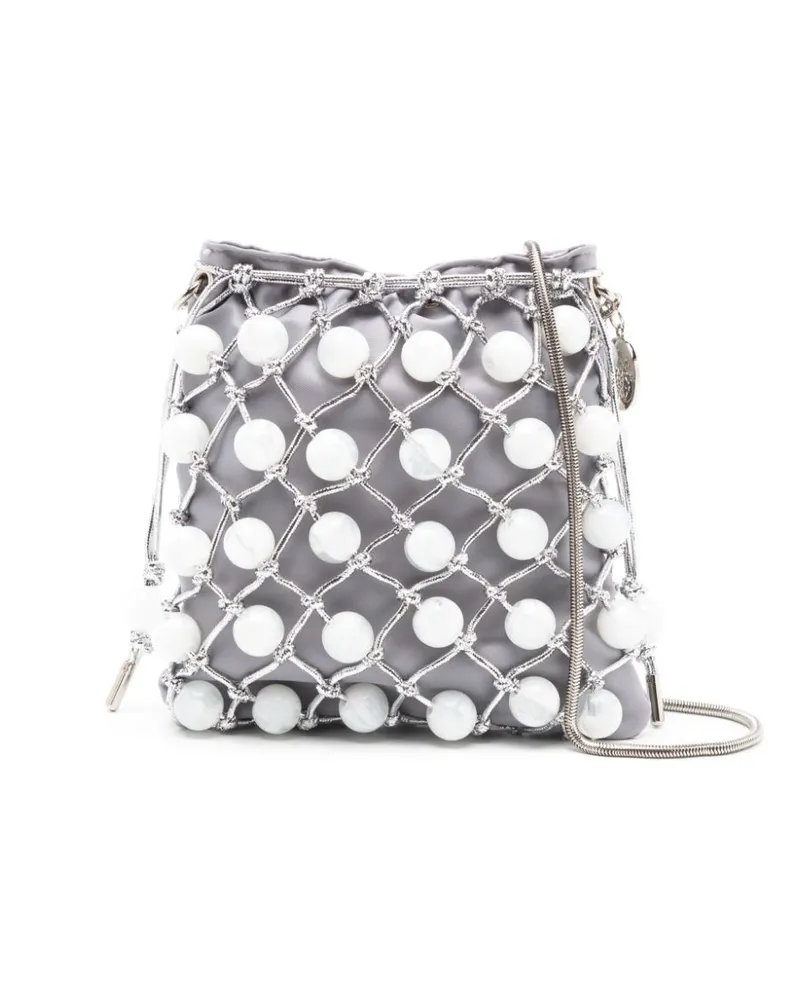 ISLA Lara Schultertasche mit Perlendetail - Silber Silber