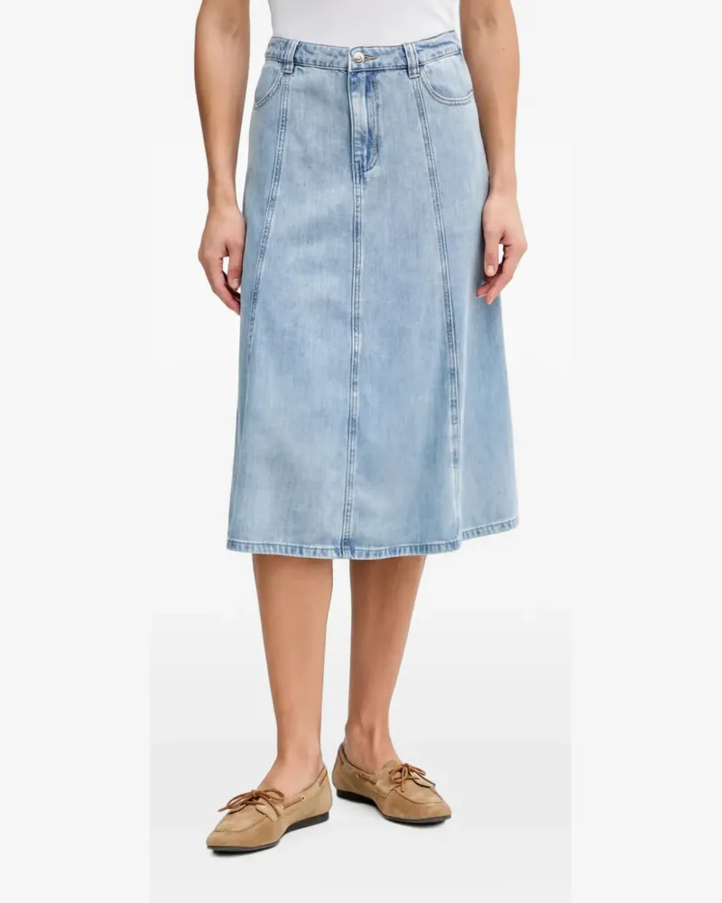 Oui  Jeansrock mit Einsätzen - Blau Blau