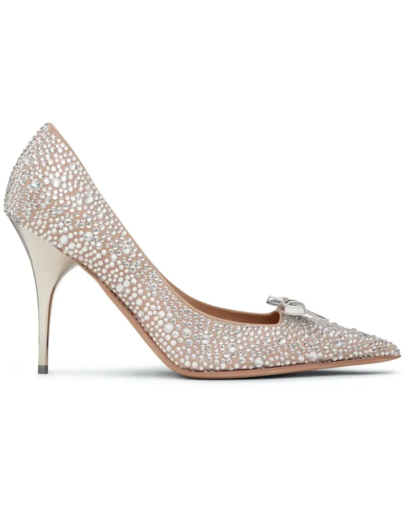 Valentino Garavani Romance Bow Pumps mit Kristallen 100mm - Silber Silber