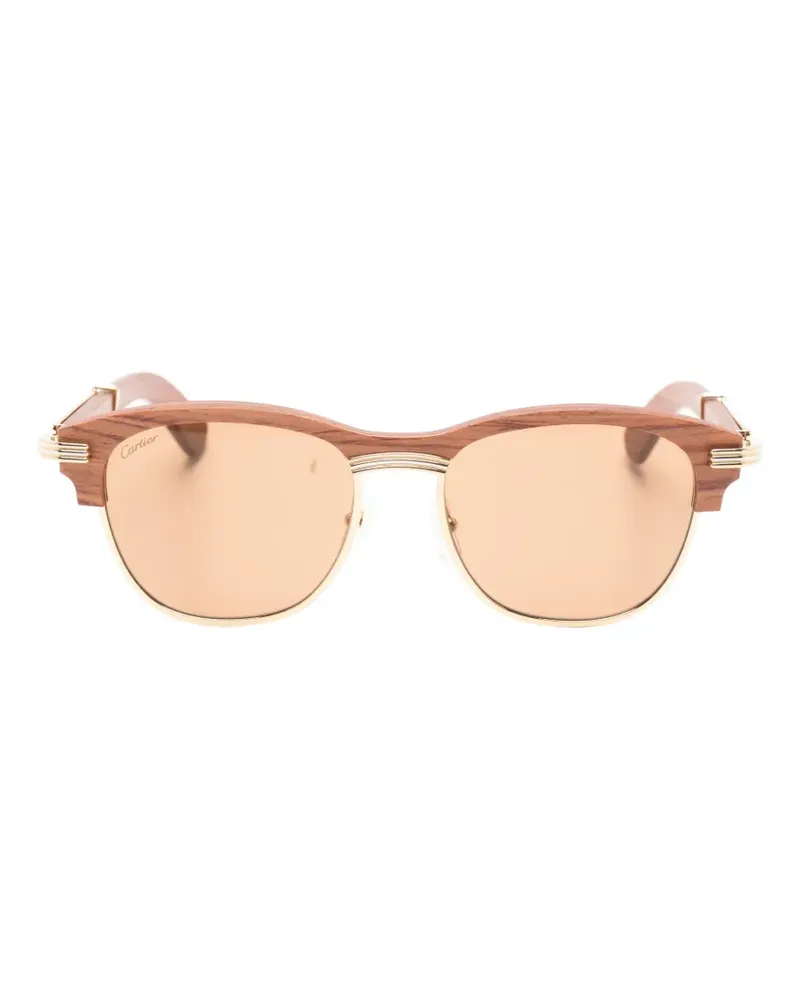 Cartier Sonnenbrille mit Holzgestell - Braun Braun