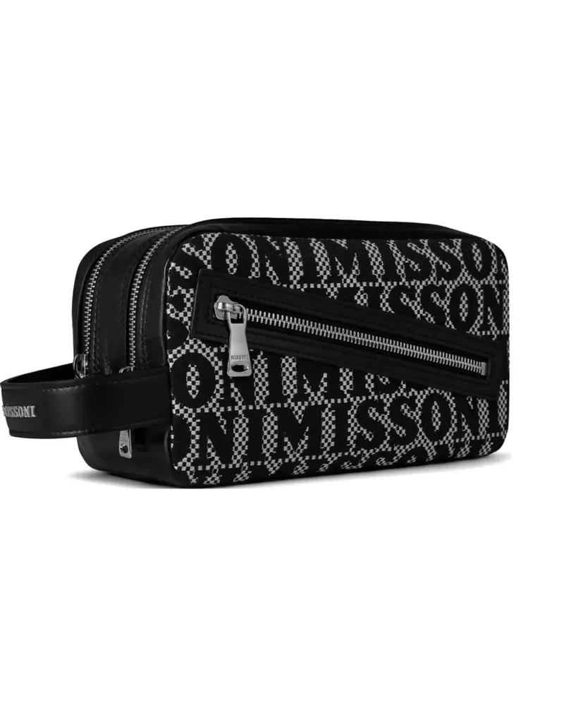 Missoni logo-pattern clutch bag - Schwarz Schwarz