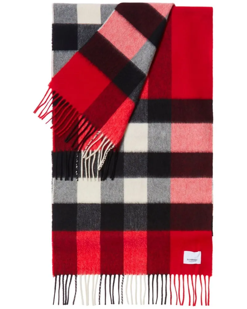 Burberry Karierter Schal aus Kaschmir - Rot Rot