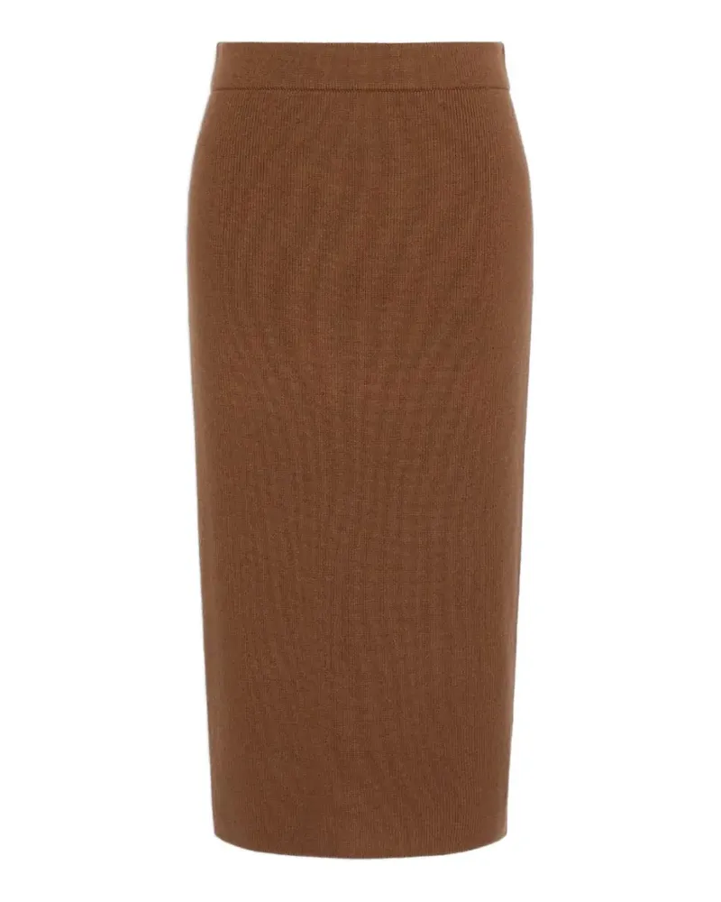 Max Mara wool and cashmere pencil skirt - tobacco - Braun Braun