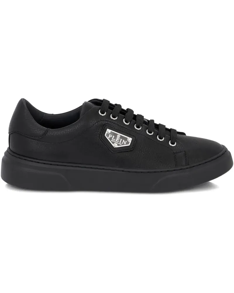 Philipp Plein Titan Plein leather logo plaque trainers - Schwarz Schwarz