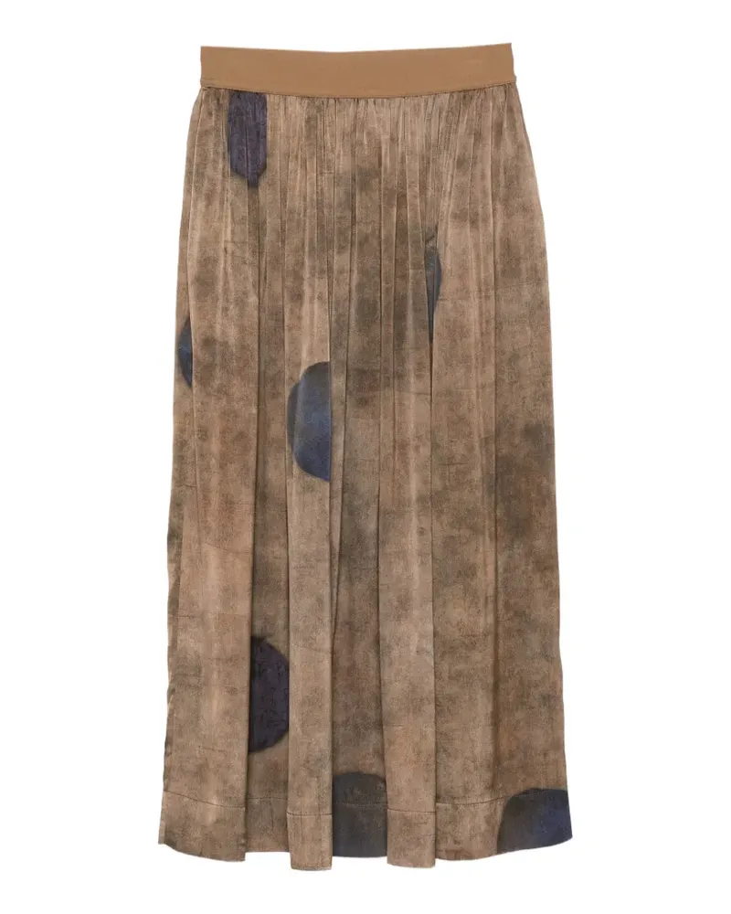 Uma Wang polka-dot pleated midi skirt - Braun Braun