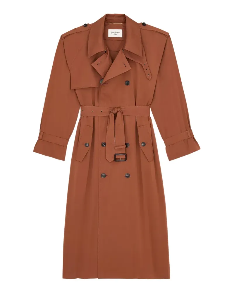 Saint Laurent belted double-breasted trench - Braun Braun