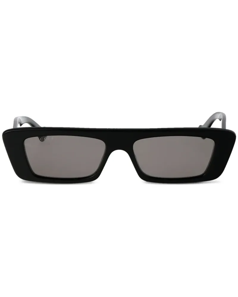 Gucci Eckige Sonnenbrille mit Graffiti-Print - Schwarz Schwarz